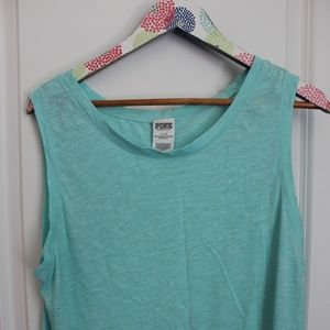 PINK muscle tee/ casual basic tank top